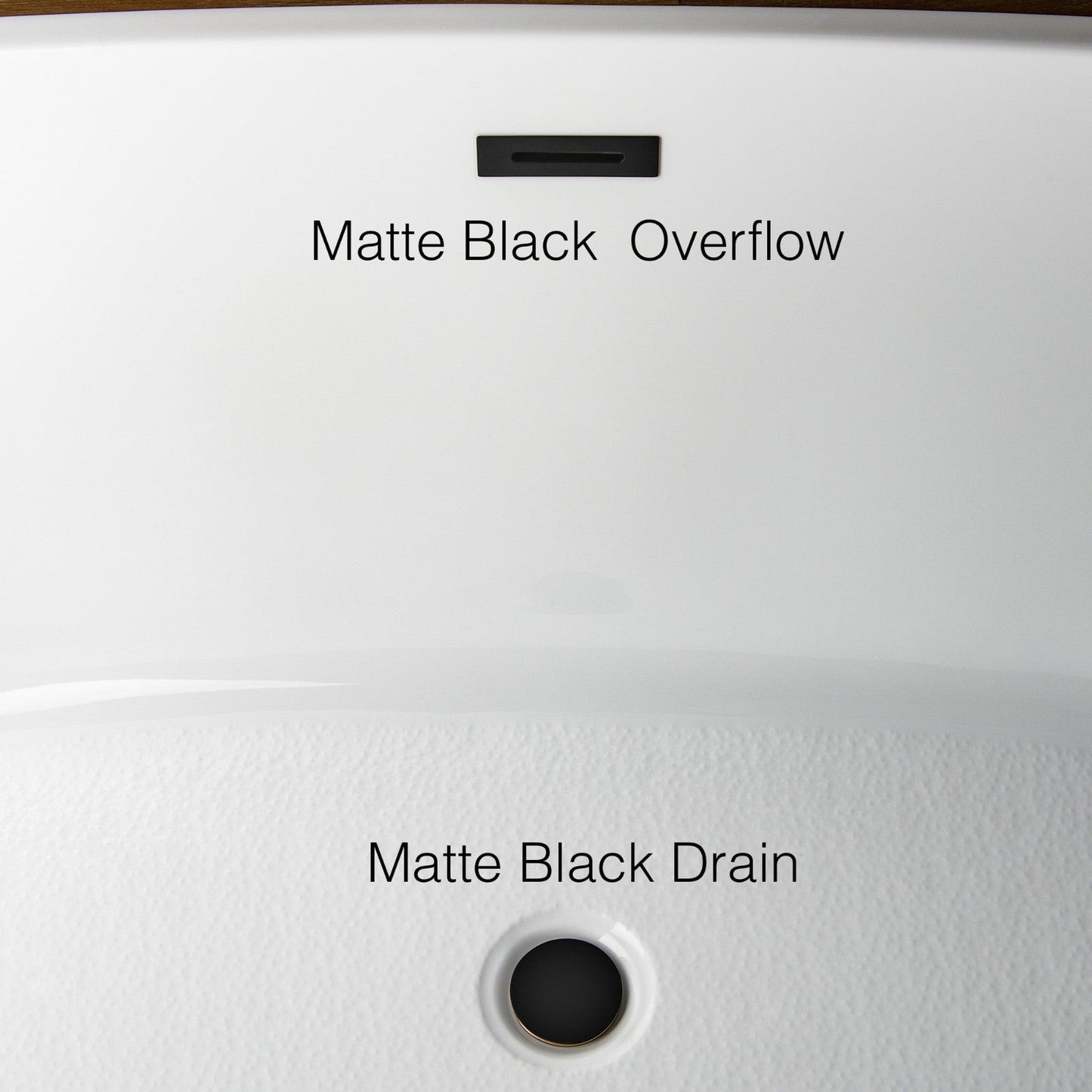 WoodBridge BTA1812 67" Black Acrylic Freestanding Soaking Bathtub With Matte Black Drain, Overflow, F0006MBRD Tub Filler and Caddy Tray