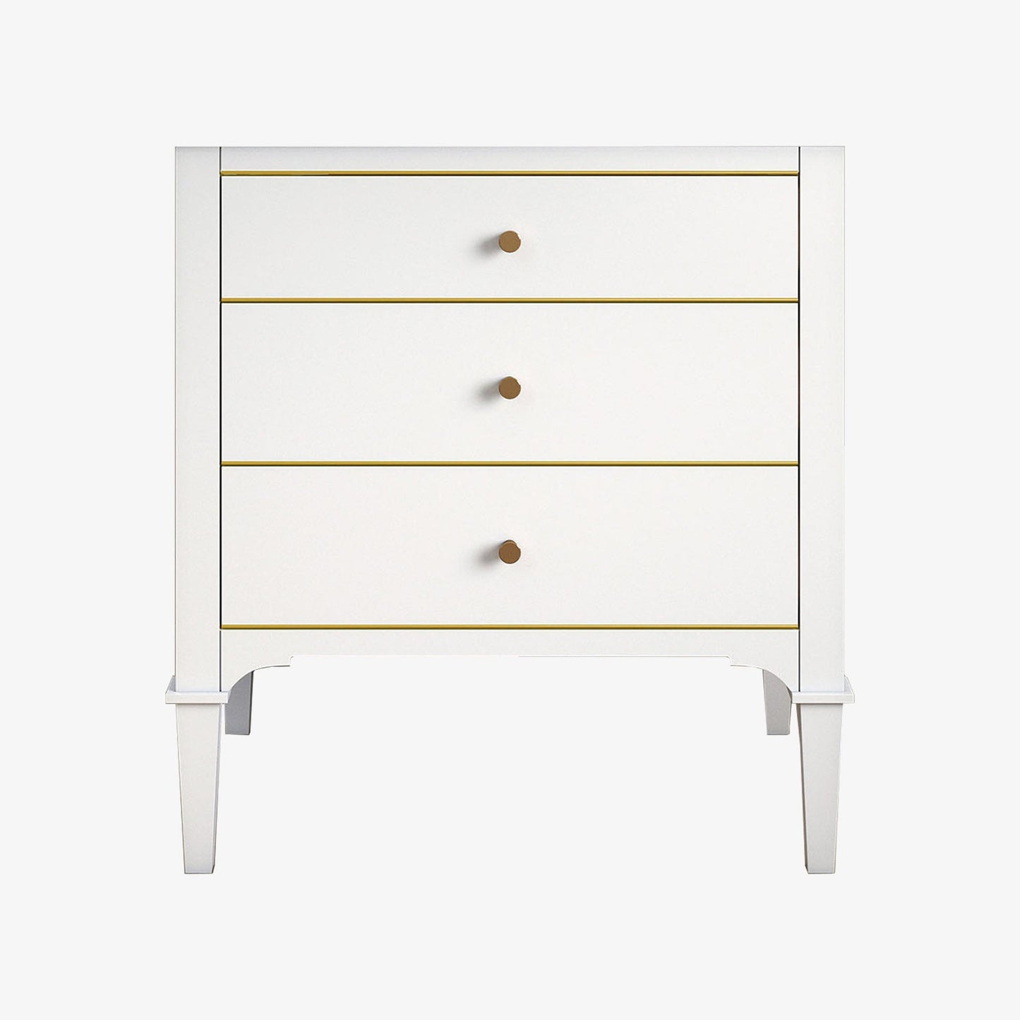 Woodbridge Roma 24" White Solid Wood Vanity Base With Polished Gold Hardware