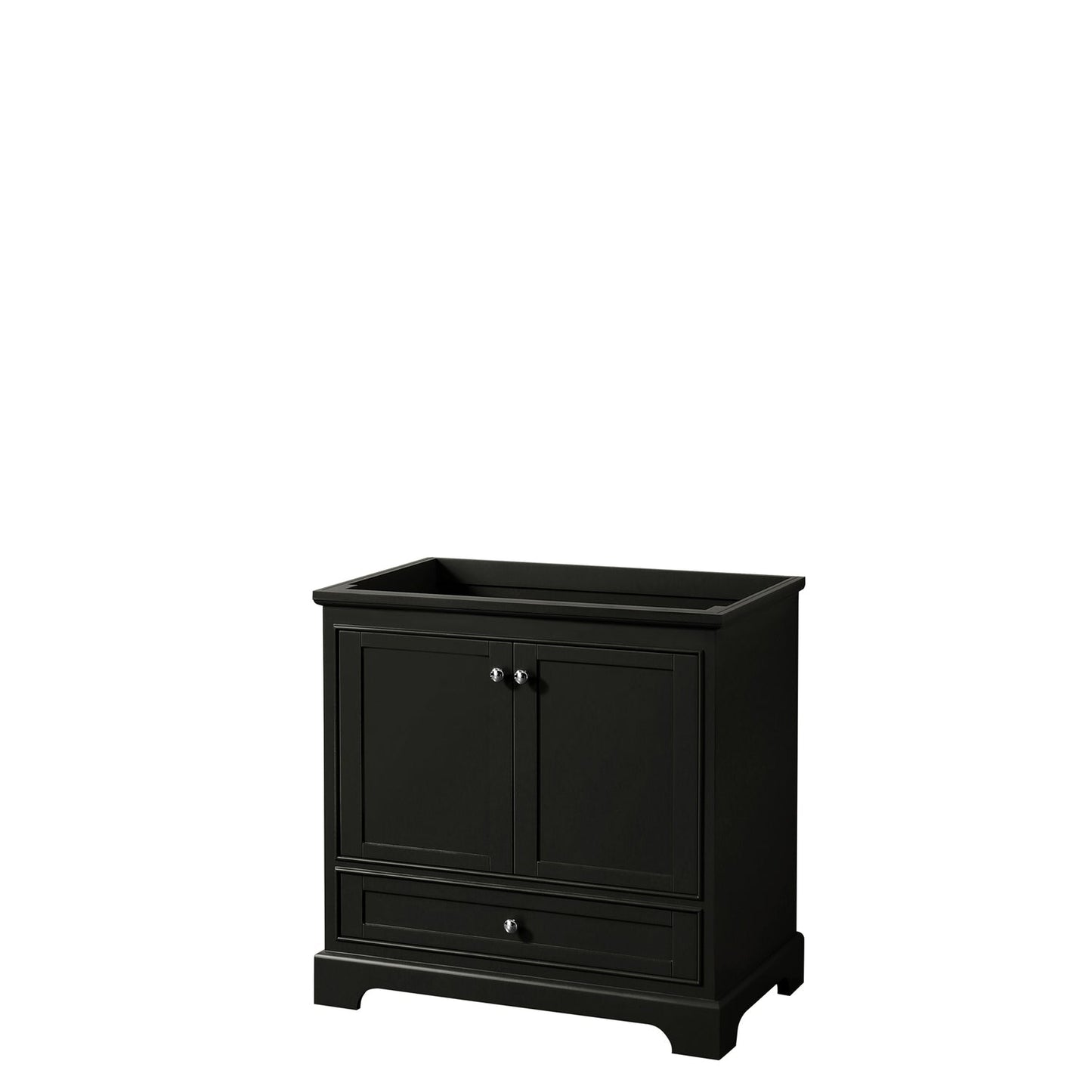 Wyndham Collection Deborah 36" Single Bathroom Vanity in Dark Espresso, No Countertop, No Sink, and No Mirror