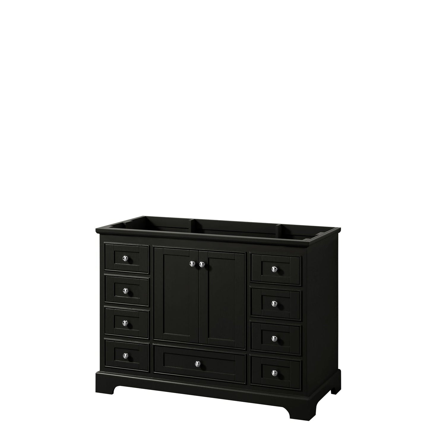 Wyndham Collection Deborah 48" Single Bathroom Vanity in Dark Espresso, No Countertop, No Sink, and No Mirror