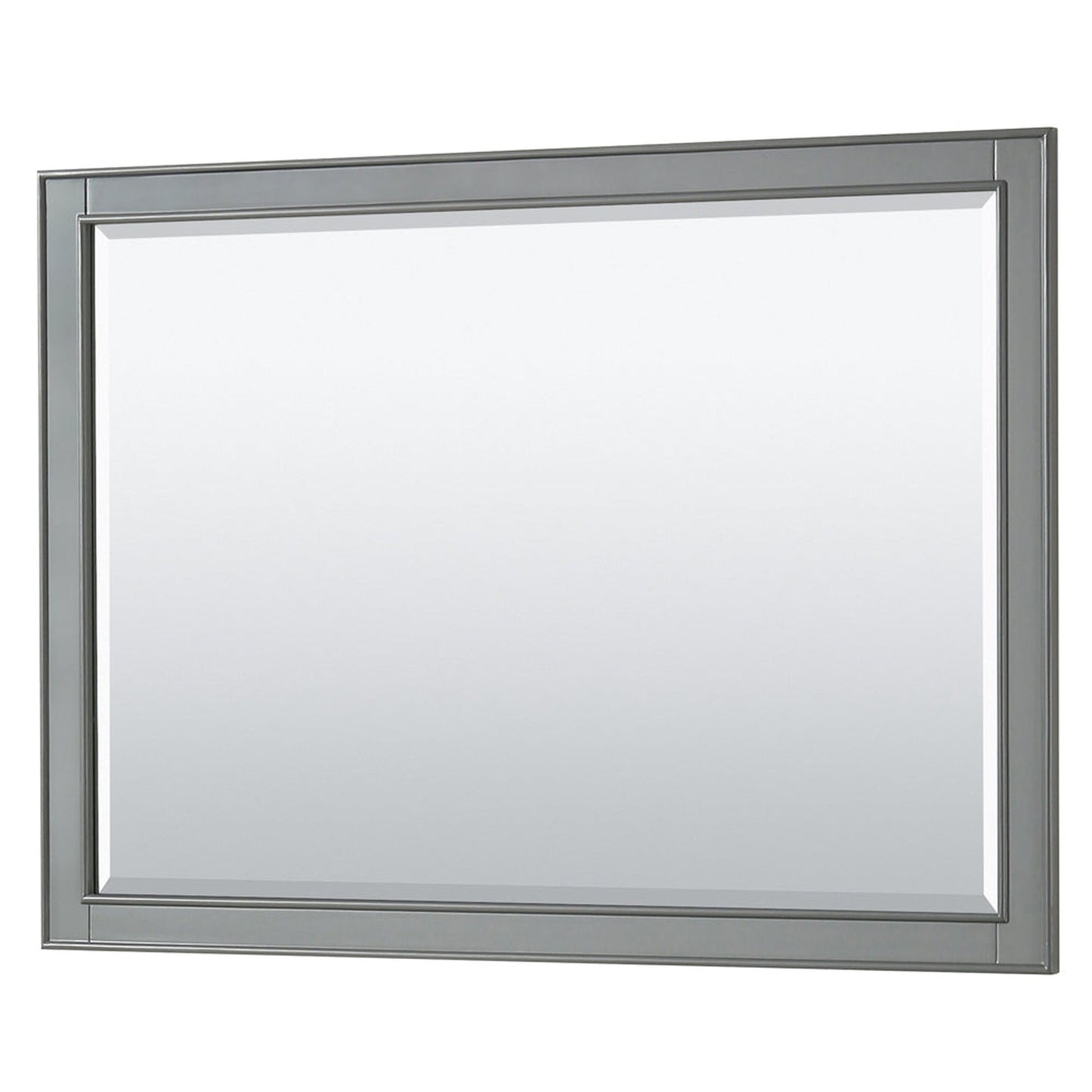 Wyndham Collection Deborah 48" Single Bathroom Vanity in Dark Gray, Light-Vein Carrara Cultured Marble Countertop, Undermount Square Sink, 46" Mirror
