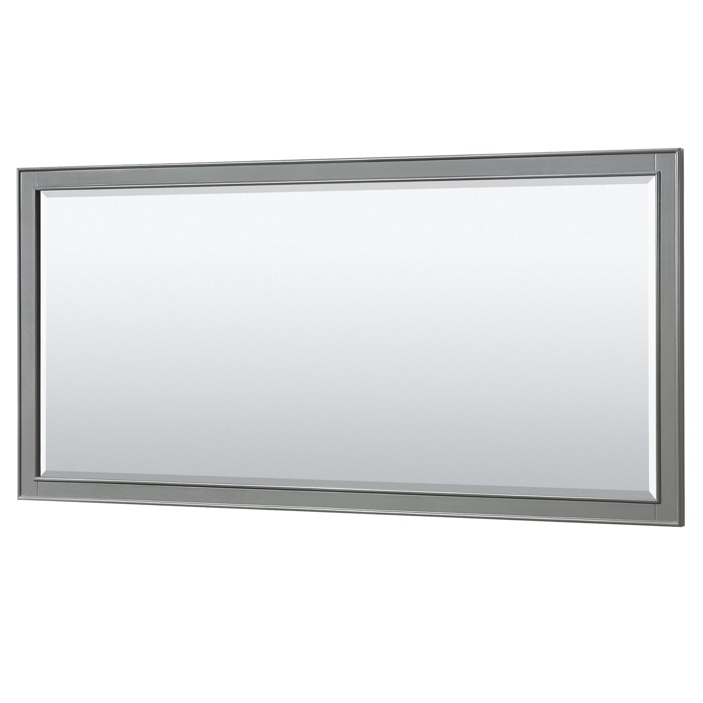 Wyndham Collection Deborah 80" Double Bathroom Vanity in Dark Gray, No Countertop, No Sinks, and 70" Mirror
