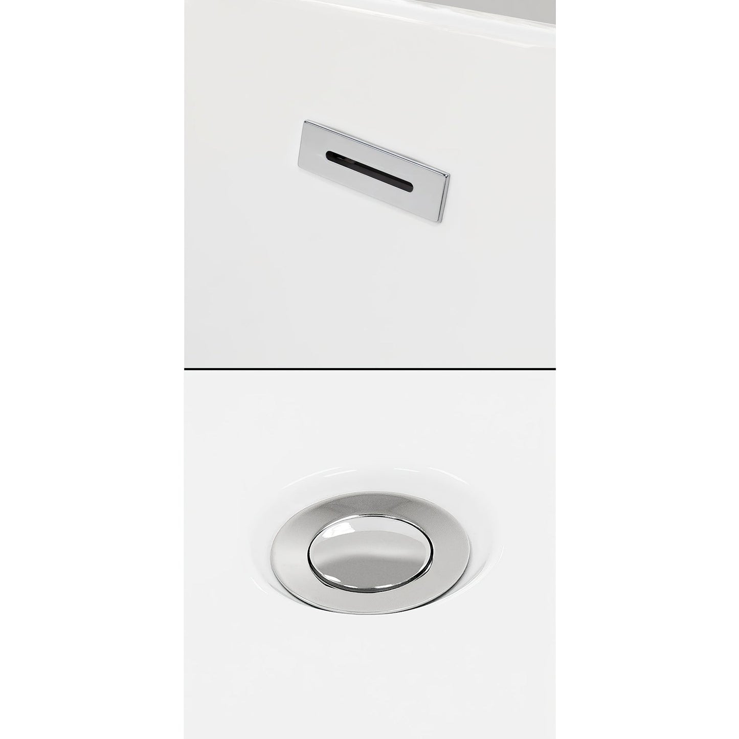 Wyndham Collection Hannah 59" Freestanding Bathtub in White With Polished Chrome Trim and Floor Mounted Faucet in Matte Black