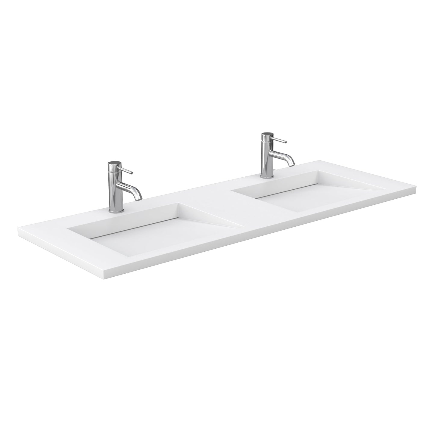 Wyndham Collection Maroni 60" Double Bathroom Vanity in Light Straw, 1.25" Thick Matte White Solid Surface Countertop, Integrated Sinks, Matte Black Trim