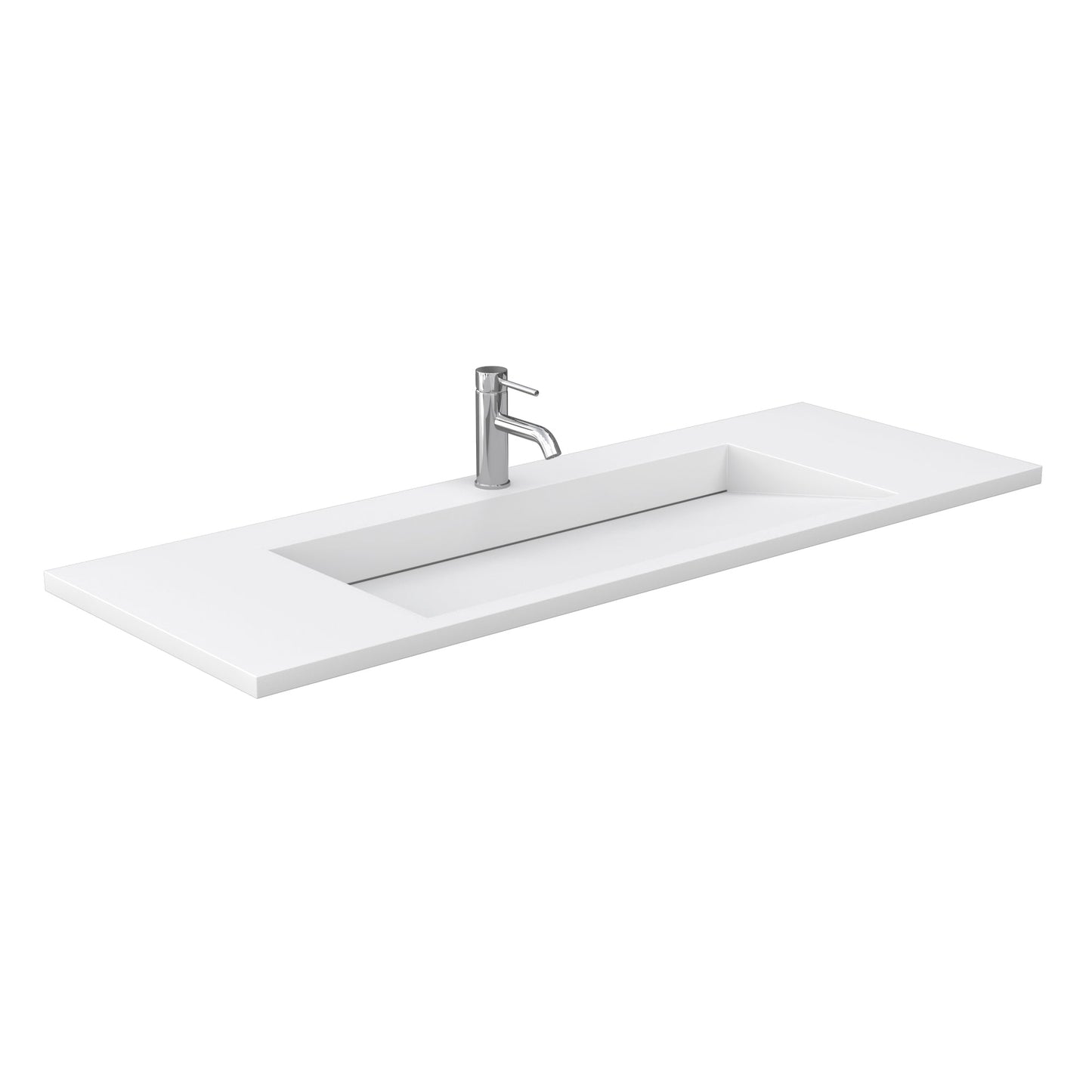 Wyndham Collection Maroni 60" Single Bathroom Vanity in Light Straw, 1.25" Thick Matte White Solid Surface Countertop, Integrated Sink