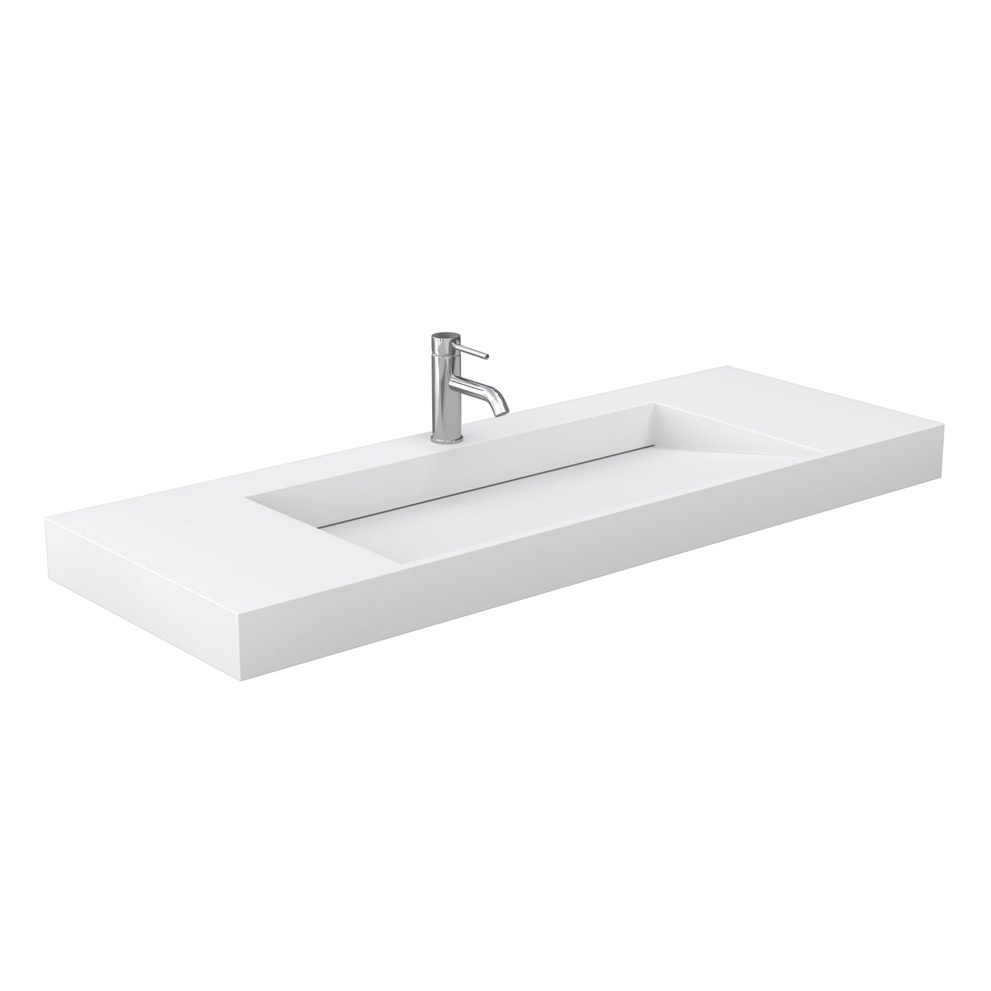 Wyndham Collection Maroni 60" Single Bathroom Vanity in Light Straw, 4" Thick Matte White Solid Surface Countertop, Integrated Sink, Matte Black Trim