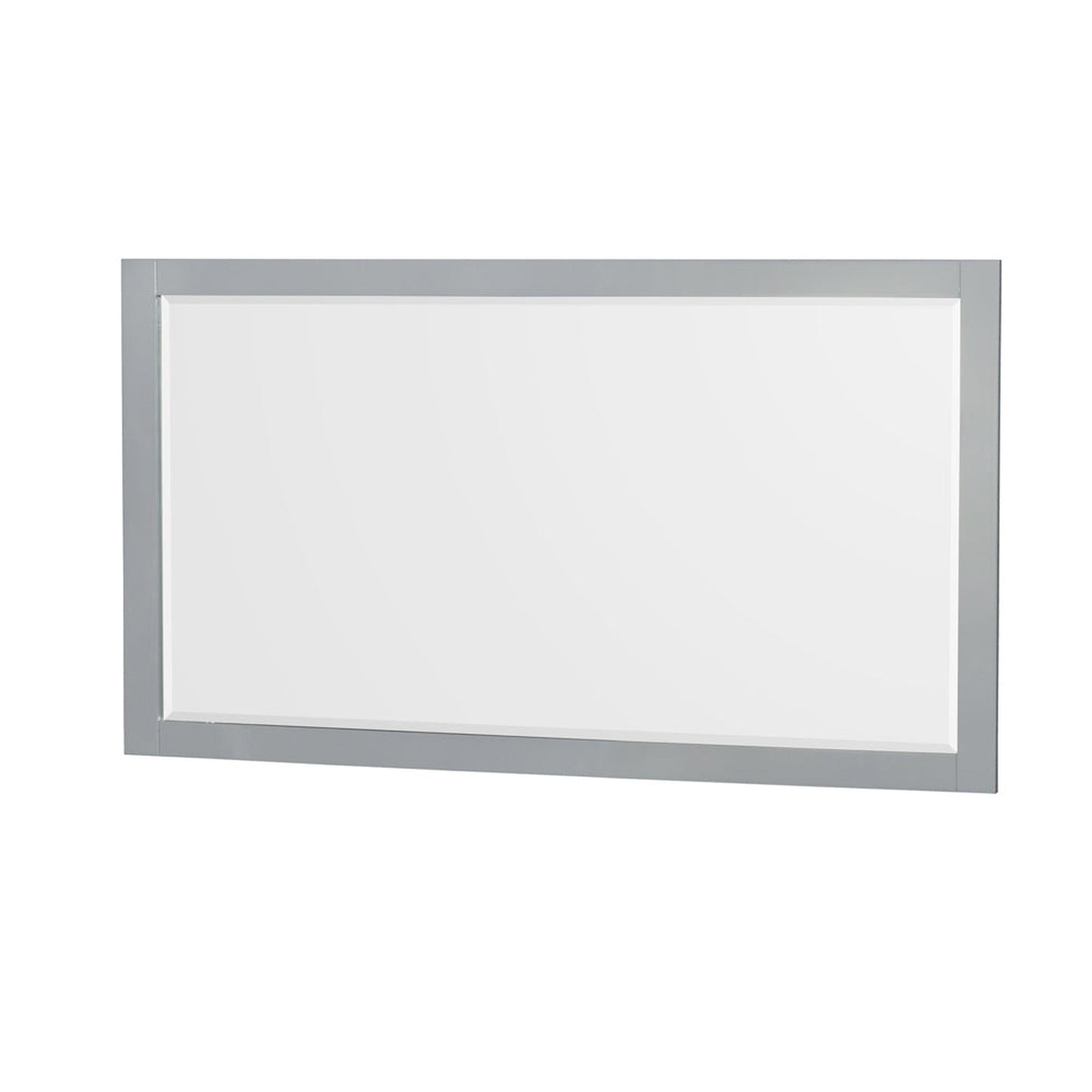Wyndham Collection Sheffield 60" Double Bathroom Vanity in Gray, White Cultured Marble Countertop, Undermount Square Sinks, 58" Mirror