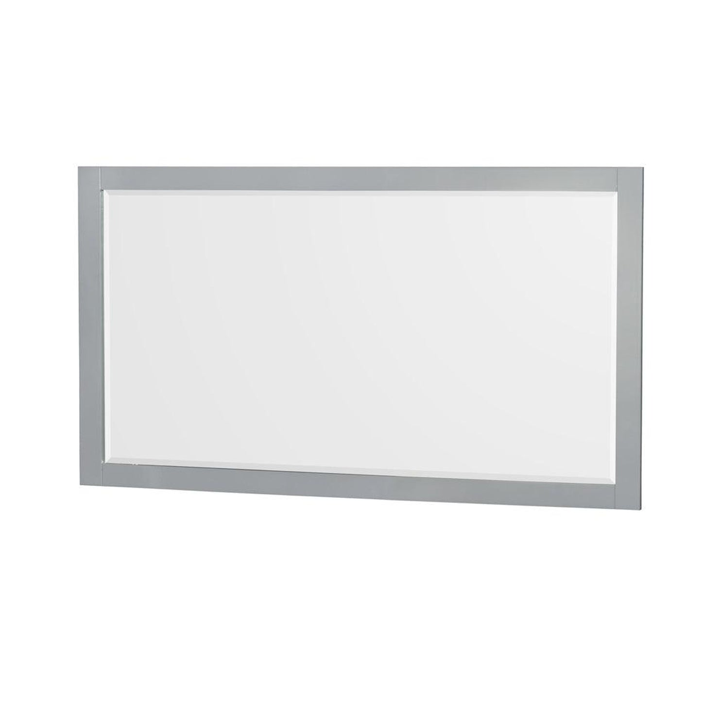 Wyndham Collection Sheffield 60" Single Bathroom Vanity in Gray, No Countertop, No Sink, and 58" Mirror