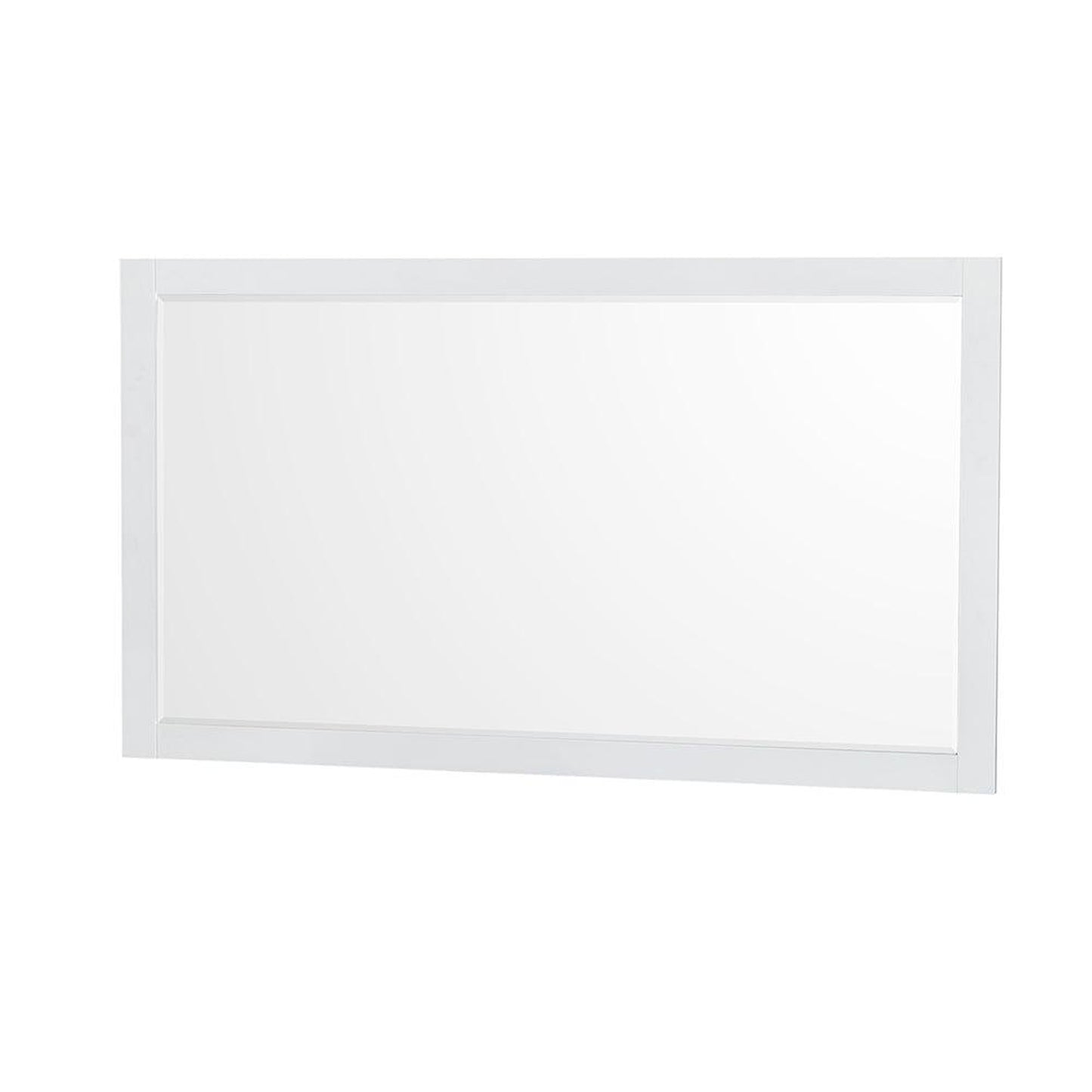 Wyndham Collection Sheffield 60" Single Bathroom Vanity in White, White Cultured Marble Countertop, Undermount Square Sink, 58" Mirror