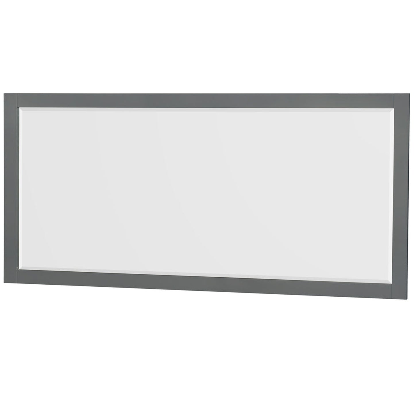 Wyndham Collection Sheffield 72" Double Bathroom Vanity in Dark Gray, White Carrara Marble Countertop, Undermount Oval Sinks, and 70" Mirror