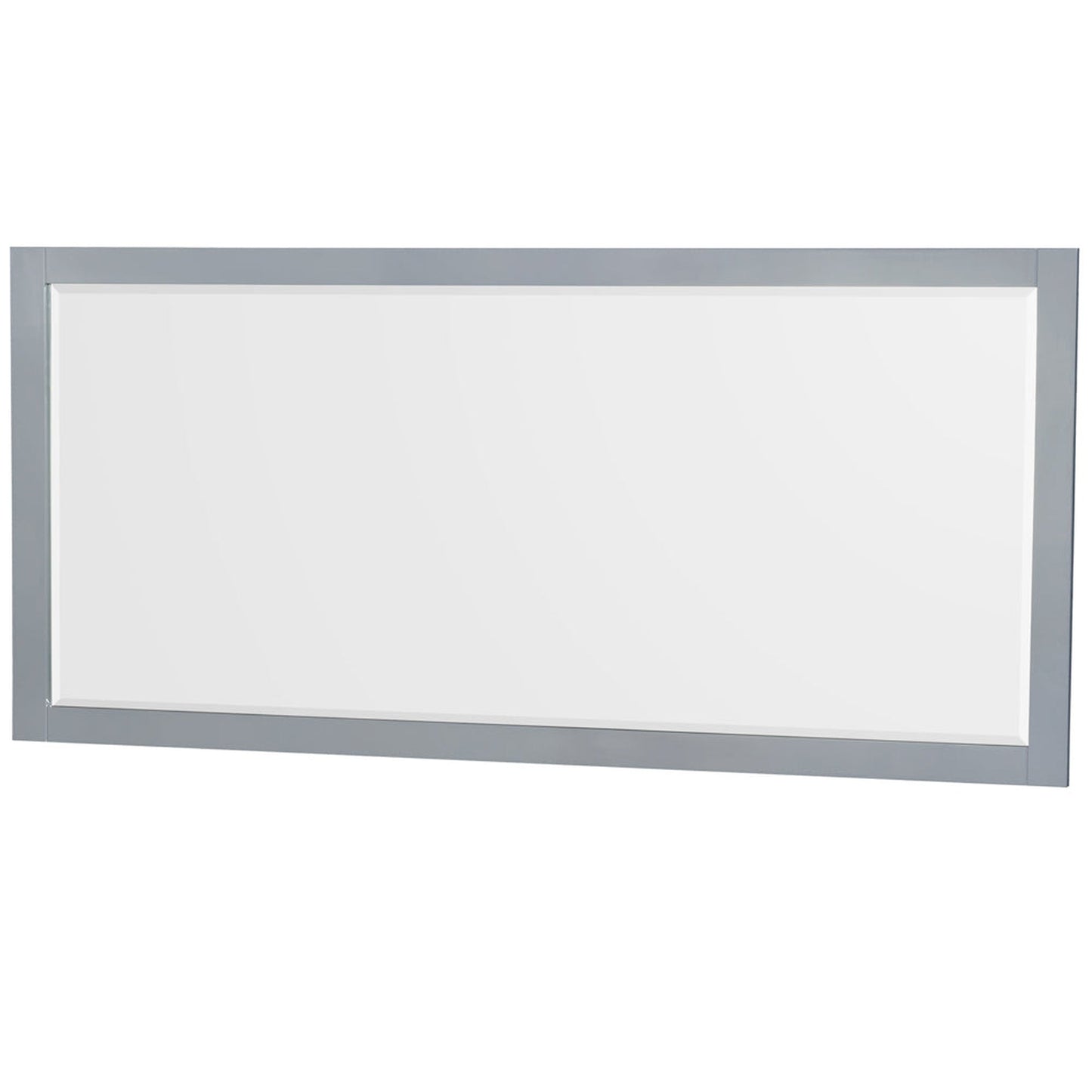 Wyndham Collection Sheffield 72" Double Bathroom Vanity in Gray, White Quartz Countertop, Undermount Square Sinks, 70" Mirror
