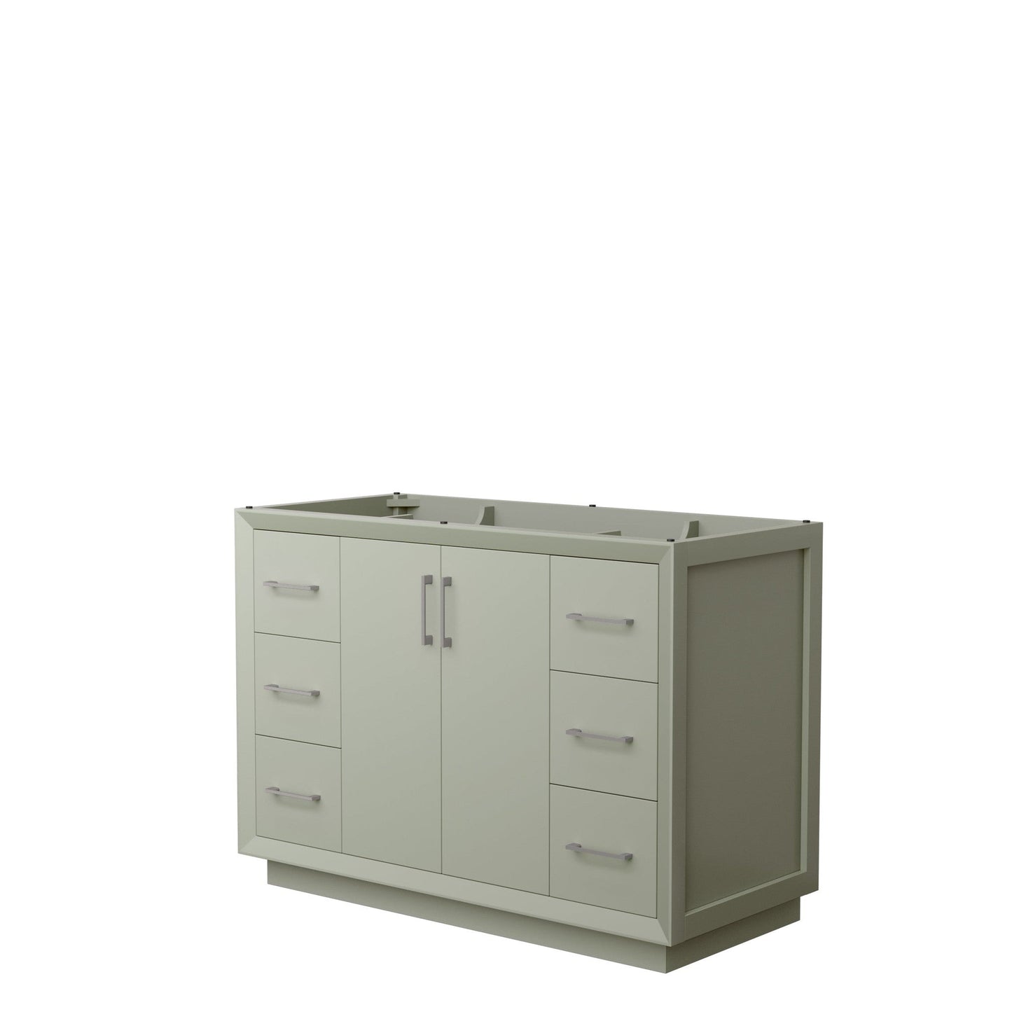 Wyndham Collection Strada 48" Single Bathroom Vanity in Light Green, No Countertop, No Sink, Brushed Nickel Trim