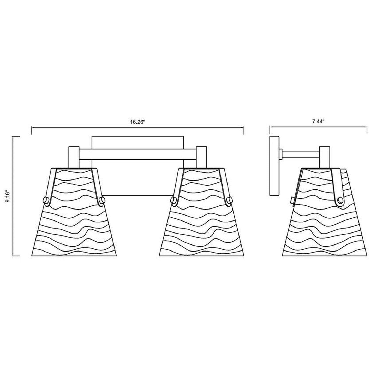 Z-Lite Analia 17" 2-Light Brushed Nickel and Clear Ribbed Glass Shade Vanity Light