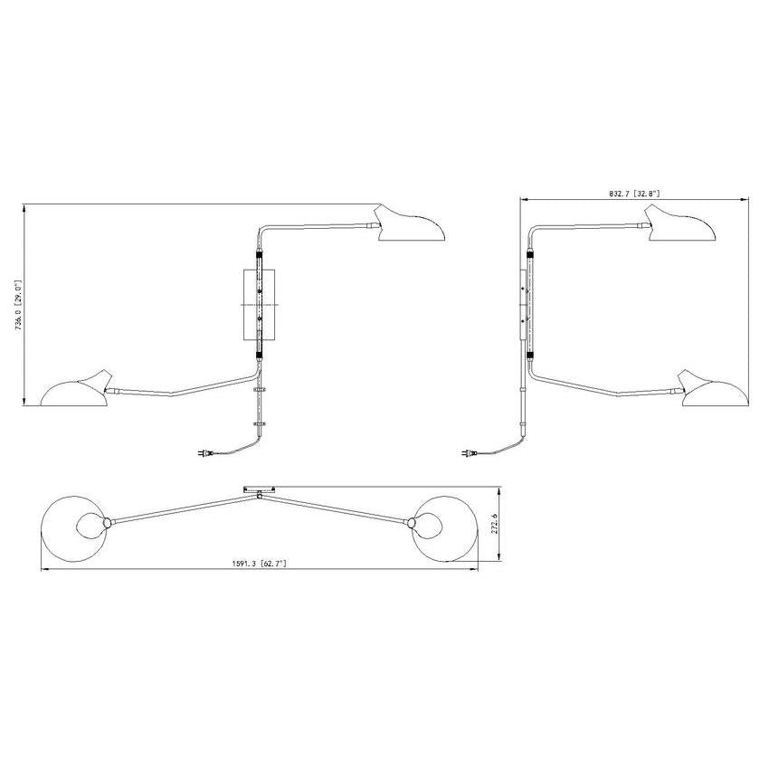 Z-Lite Bellamy 2-Light Medium Bulb Base Matte Black Steel Wall Sconce