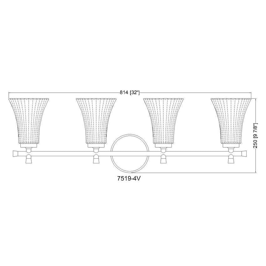 Z-Lite Belle 4-Light Medium Bulb Base Brushed Nickel Steel Frame Clear Glass Shade Vanity Light