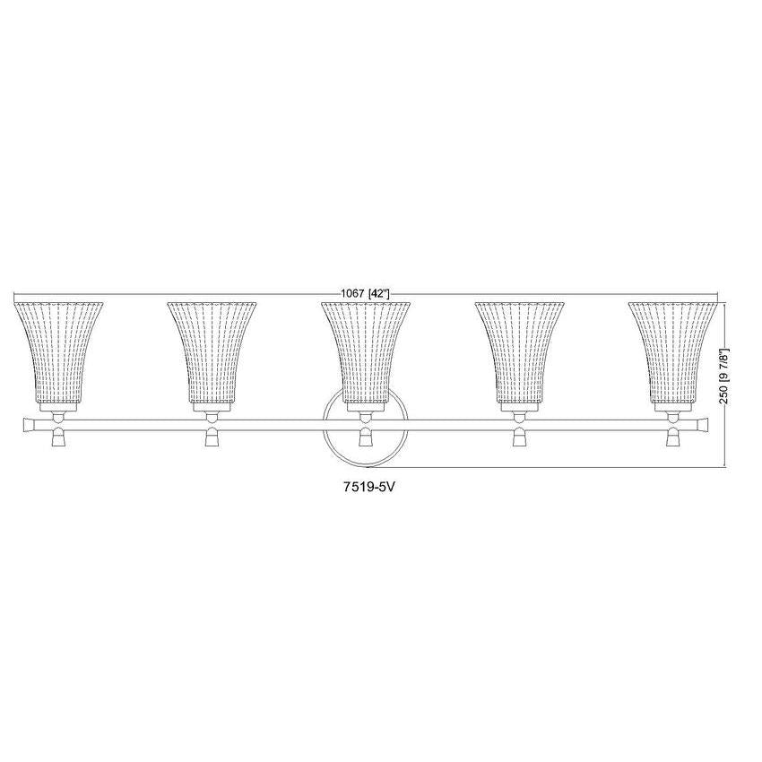 Z-Lite Belle 5-Light Medium Bulb Base Matte Black Steel Frame Clear Glass Shade Vanity Light