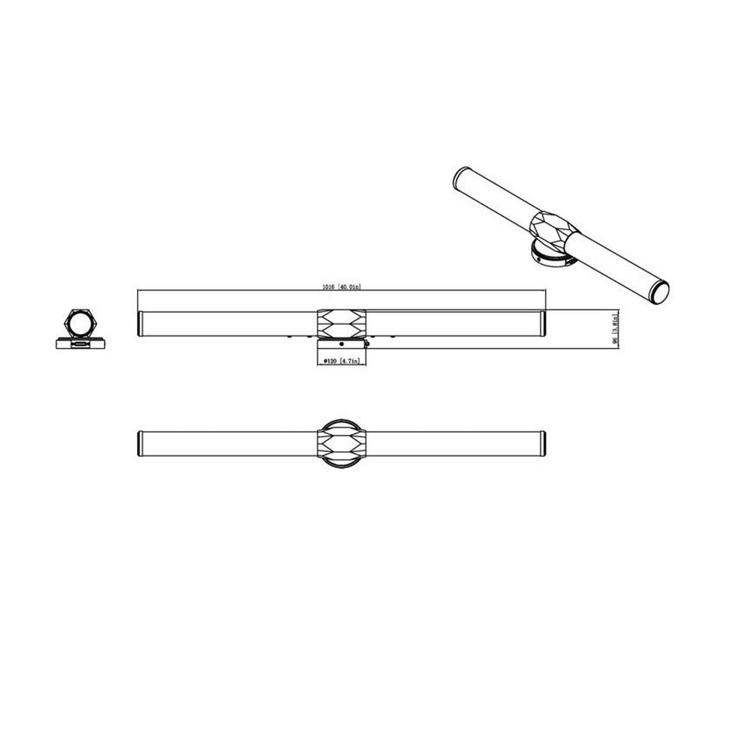 Z-Lite Cooper 40" 1-Light LED Chrome and Frosted Shade Vanity Light