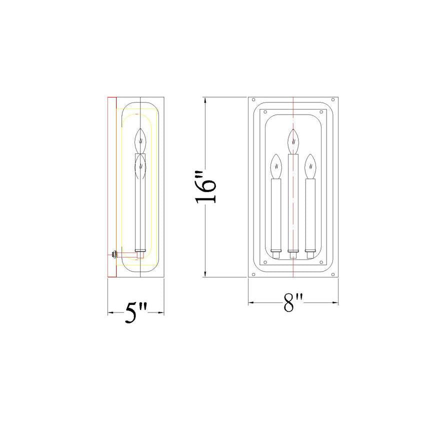 Z-Lite Easton 3-Light Candelabra Rubbed Brass Steel Frame Wall Sconce