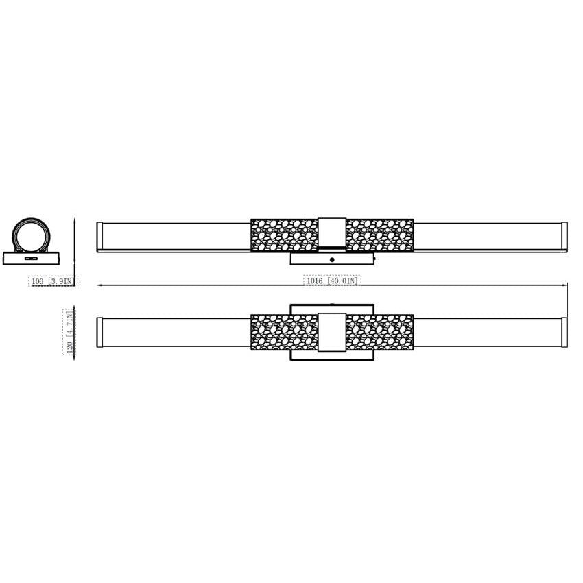 Z-Lite Egon 40" 1-Light LED-Integrated Chrome Steel Matte Opal Glass Shade Vanity Lighting