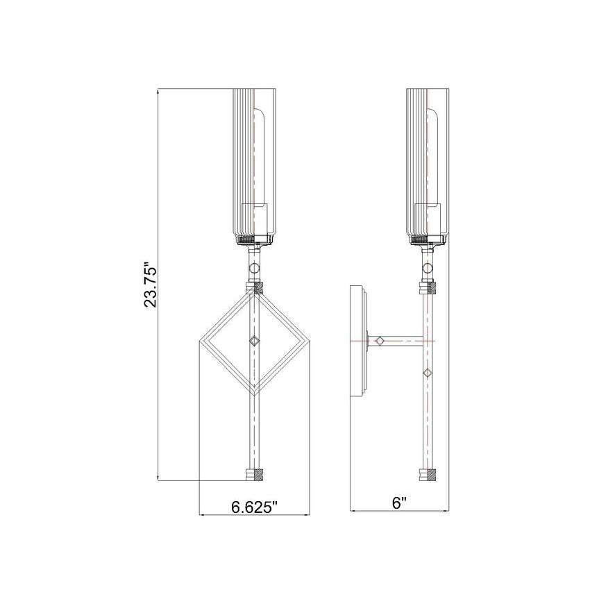 Z-Lite Esme 7" 1-Light Modern Gold Frame Clear Glass Shade Wall Sconce