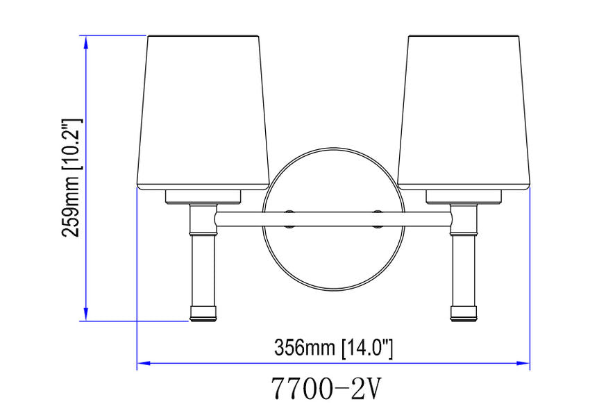 Z-Lite Henri 14" 2-Light Matte Black Steel Frame White Opal Glass Shade Vanity Lighting