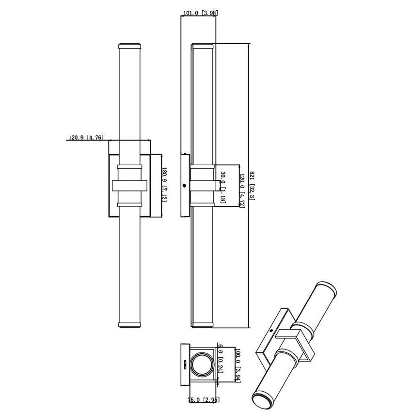 Z-Lite Idris 33" 1-Light LED-Integrated Modern Gold Steel Opal White Glass Shade Vanity Lighting