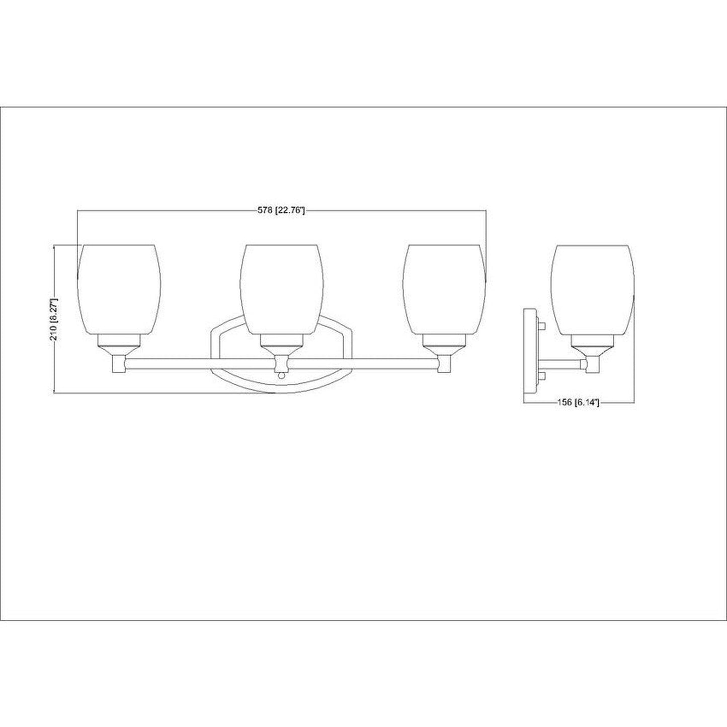 Z-Lite Kendrick 23" 3-Light Matte Black Steel Vanity Light With Matte Opal Glass Shade