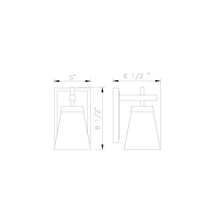 Z-Lite Lauren 1-Light Matte Black Steel Frame Clear Glass Shade Wall Sconce