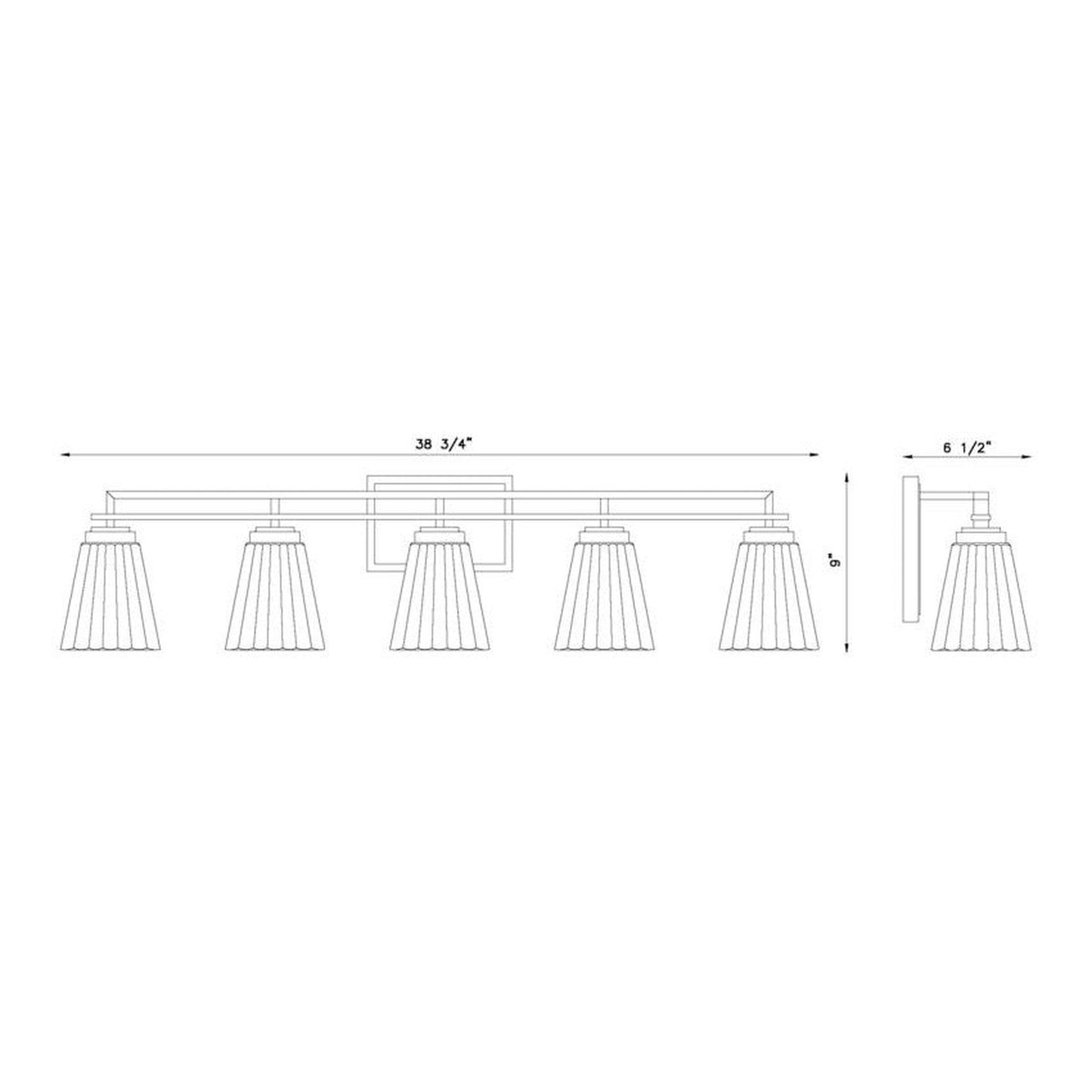 Z-Lite Lyna 39" 5-Light Matte Black and Clear Glass Shade Vanity Light
