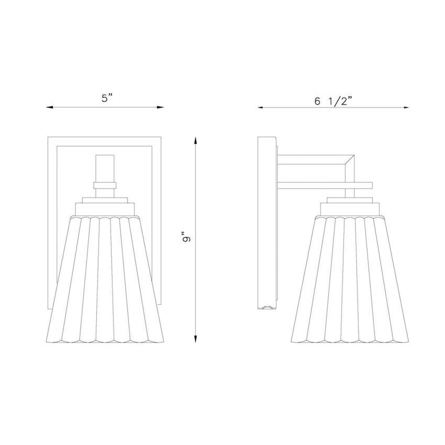 Z-Lite Lyna 5" 1-Light Matte Black and Clear Glass Shade Wall Sconce