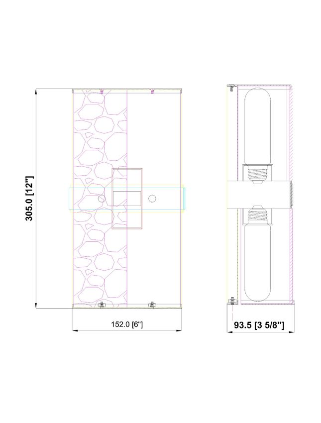 Z-Lite Meridian 3053-2SS-BN 6" 2-Light Brushed Nickel Steel Frame Clear Water Glass Shade Wall Sconce