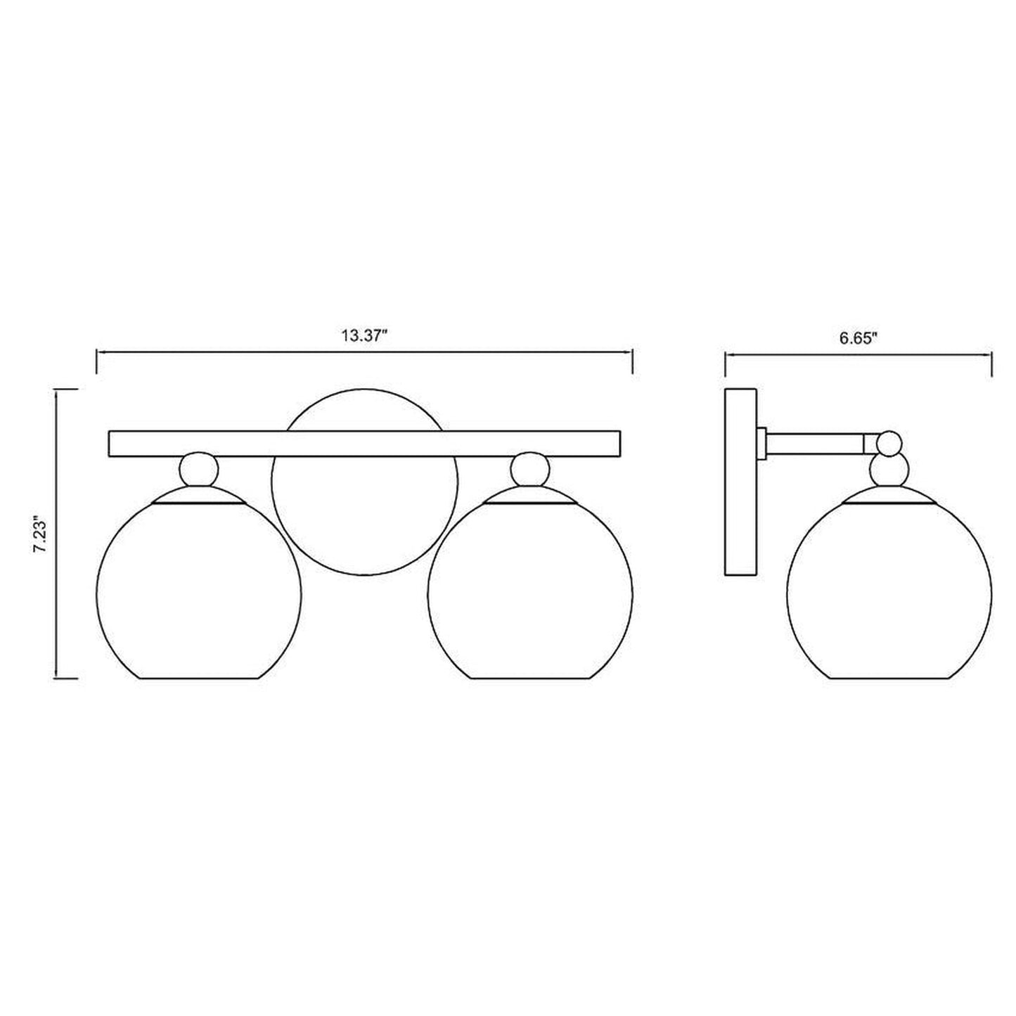 Z-Lite Neoma 14" 2-Light Brushed Nickel and Opal Etched Glass Shade Vanity Light