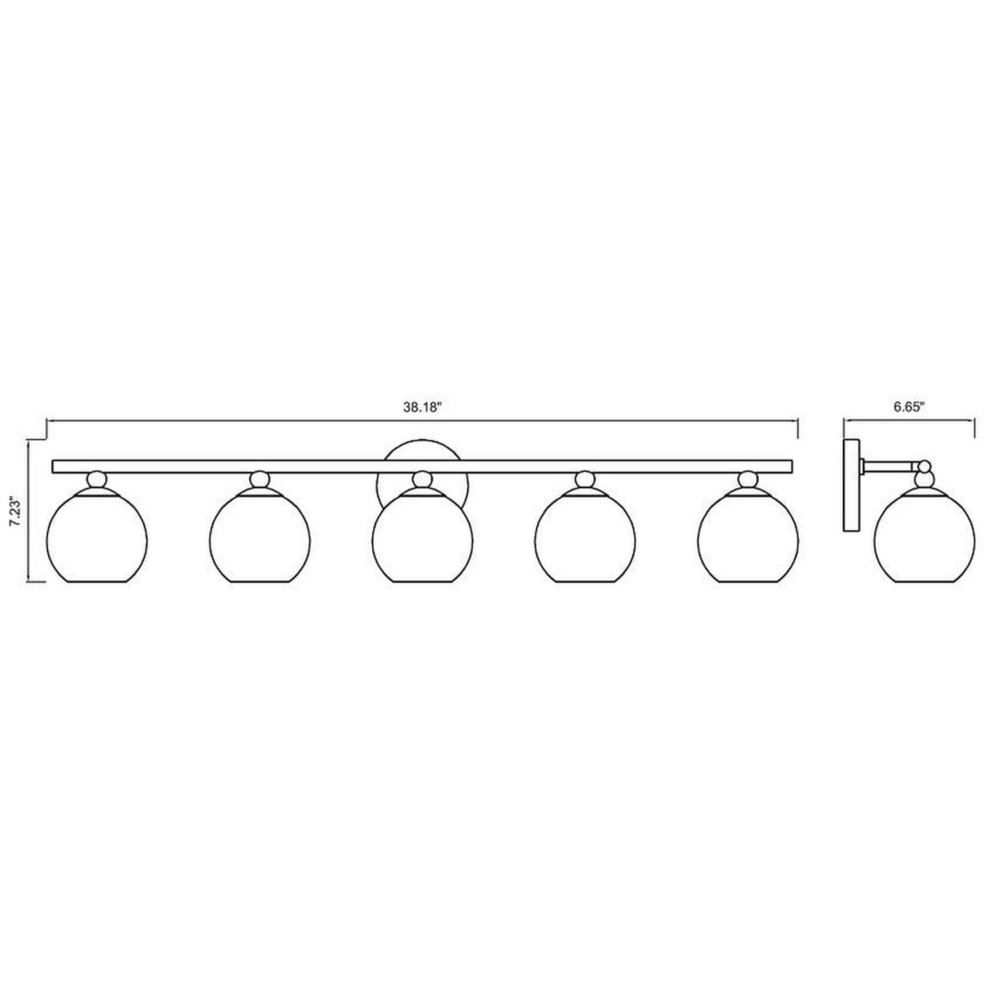 Z-Lite Neoma 38" 5-Light Modern Gold and Opal Etched Glass Shade Vanity Light