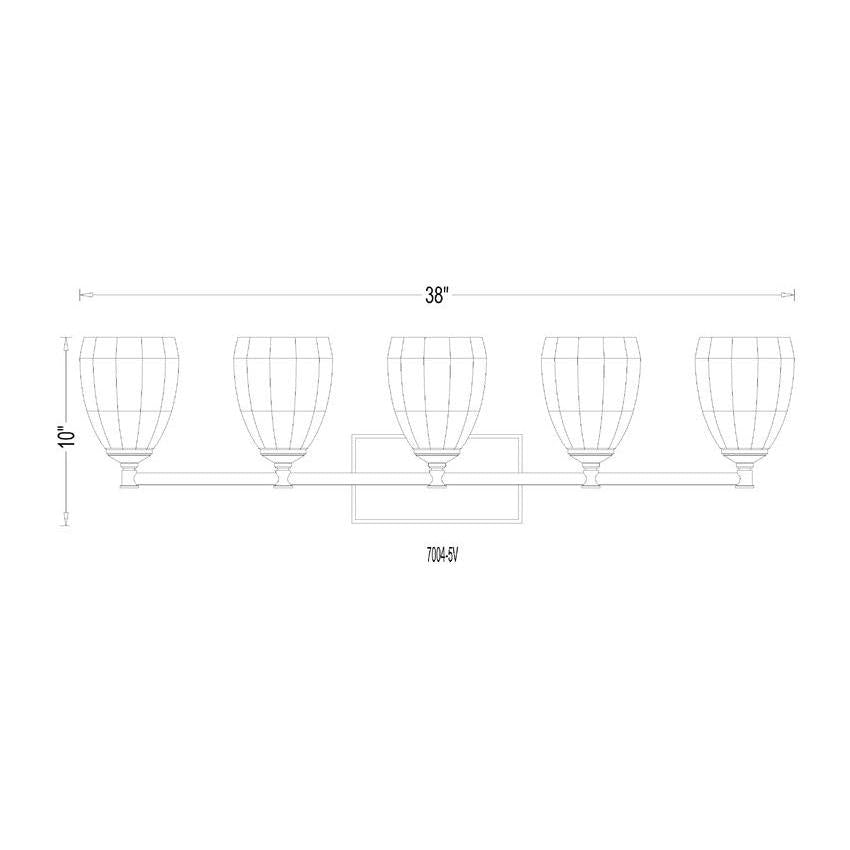 Z-Lite Oren 5-Light Medium Bulb Base Brushed Nickel Steel Frame Matte Opal Glass Shade Vanity Light