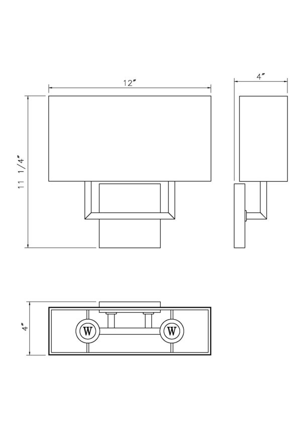 Z-Lite Saxon 12" 2-Light Matte Black Steel Frame White Fabric Shade Wall Sconce
