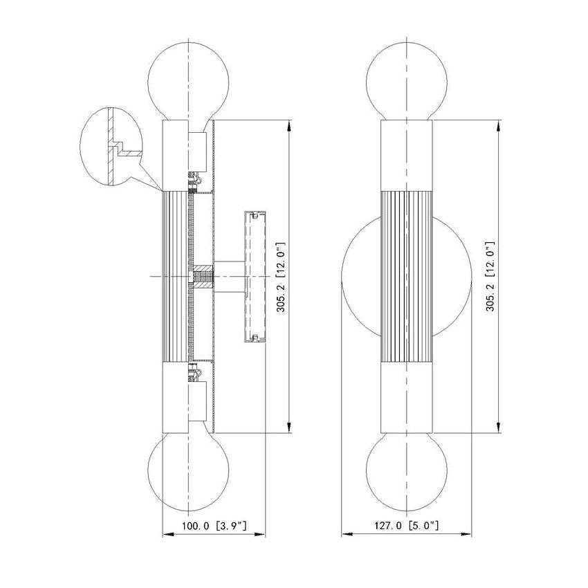 Z-Lite Stari 5" 2-Light Medium Base Modern Gold Steel Wall Sconce