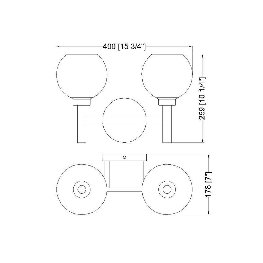 Z-Lite Sutton 2-Light Matte Black Steel Frame Clear Glass Shade Vanity Light
