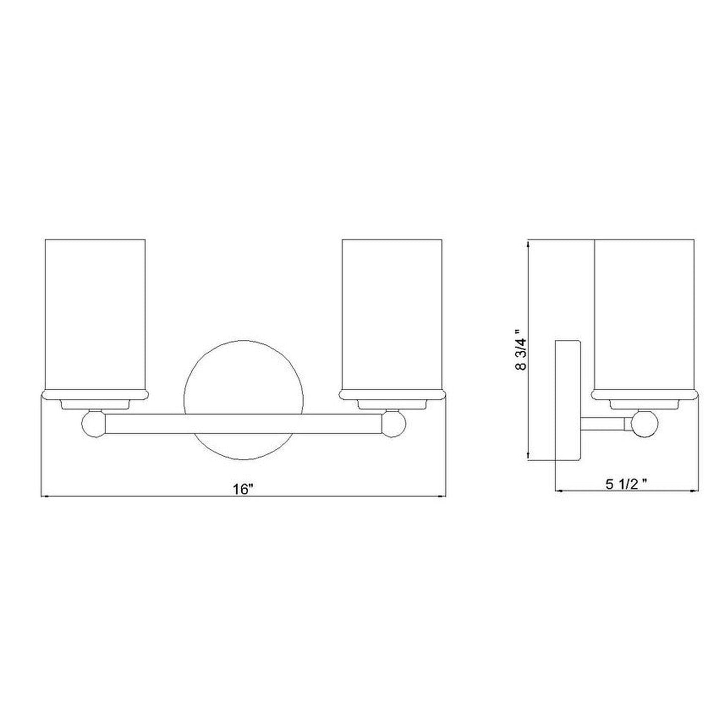 Z-Lite Thayer 16" 2-Light Brushed Nickel Steel and Clear Glass Shade Vanity Light