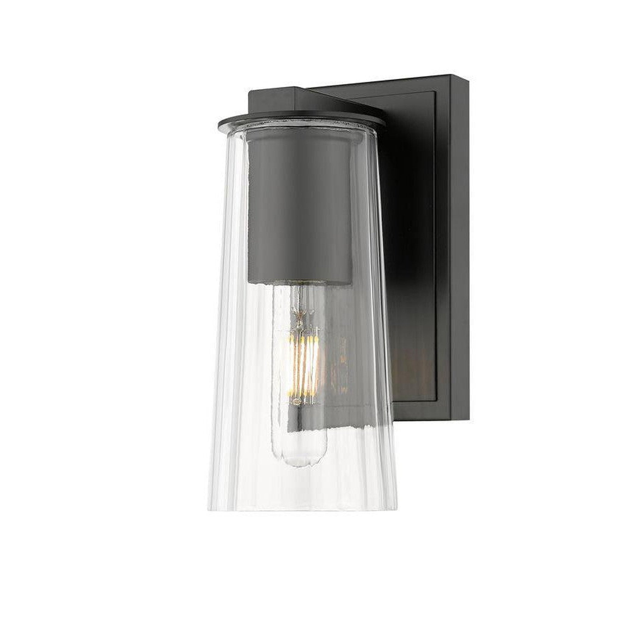 Z-Lite Titus 5" 1-Light Matte Black Wall Sconce With Clear Glass Shade ...