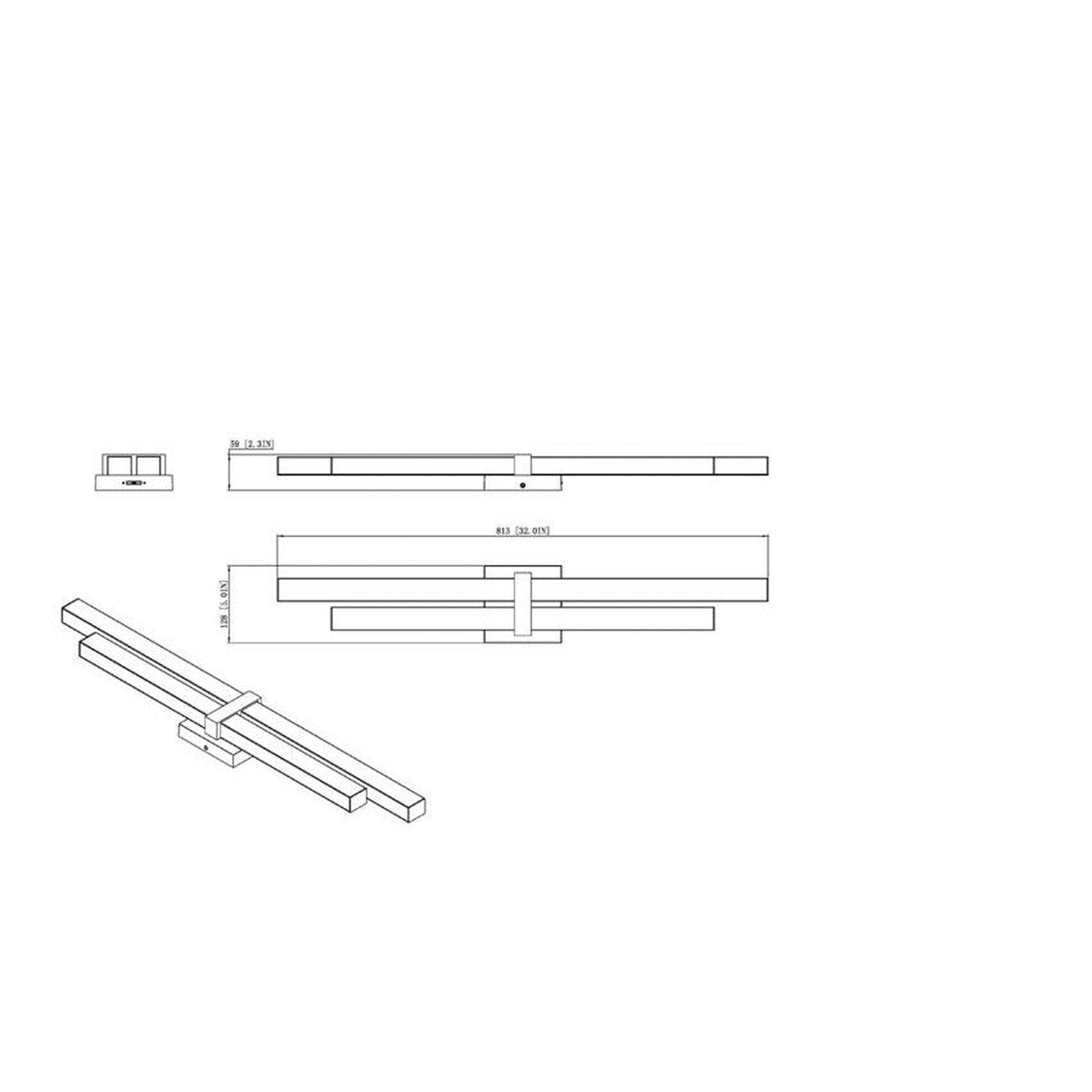 Z-Lite Zane 32" 2-Light LED Chrome and Frosted Shade Vanity Light