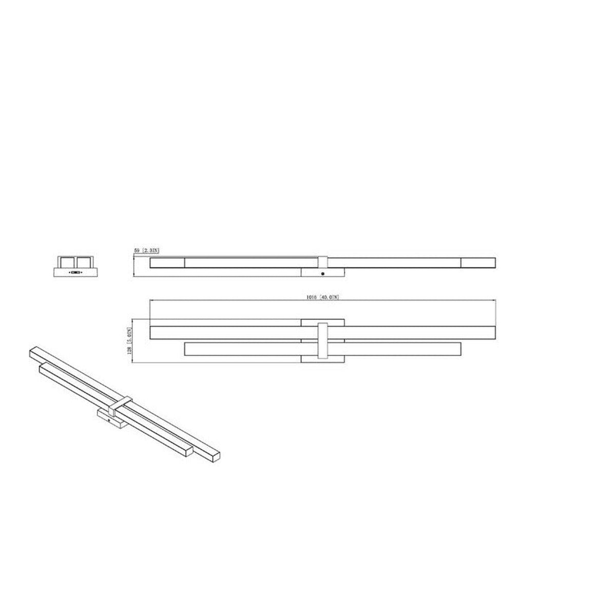 Z-Lite Zane 40" 2-Light LED Chrome and Frosted Shade Vanity Light