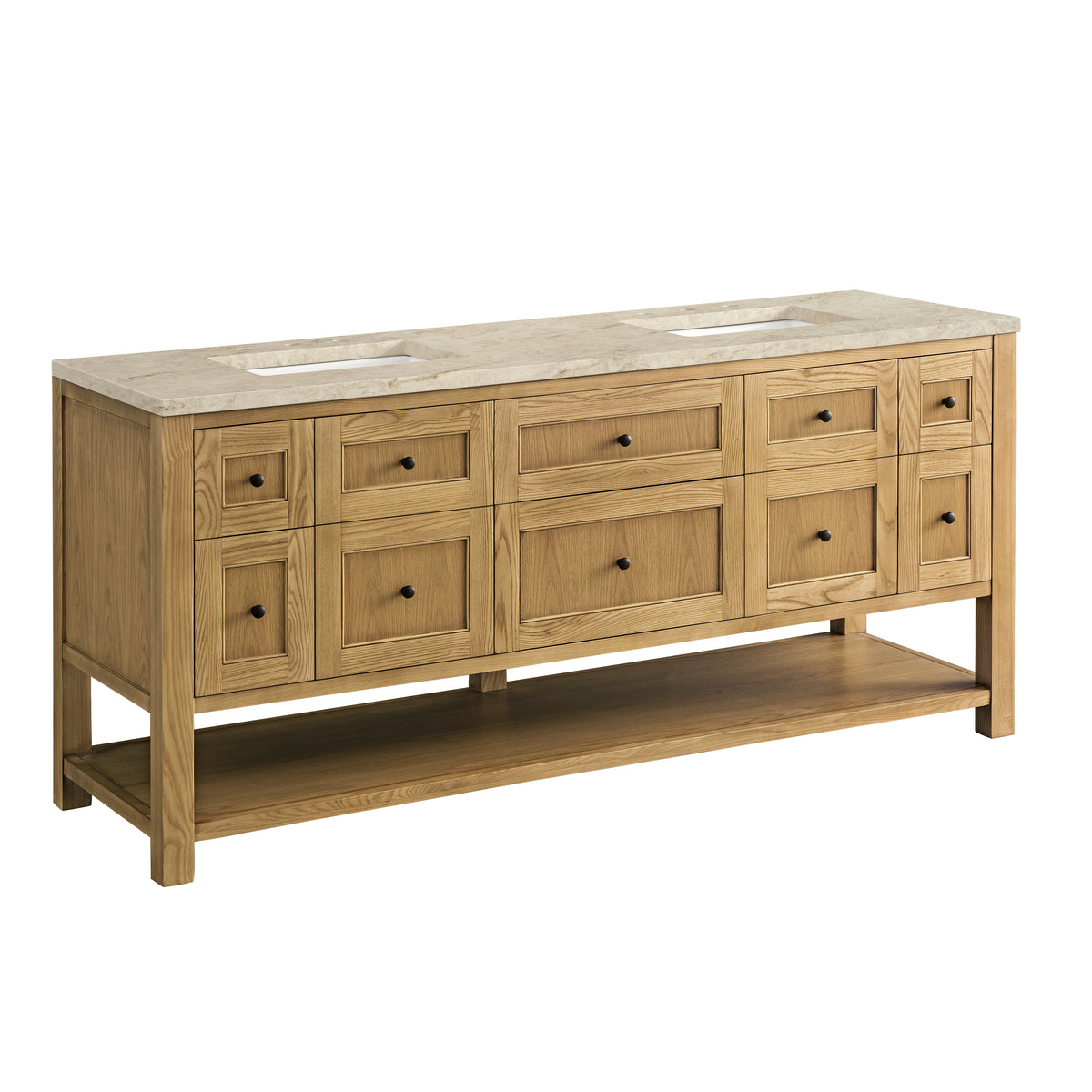 James Martin Vanities Breckenridge 72" Light Natural Oak Double Vanity With 3cm Tajnar Eclos Top