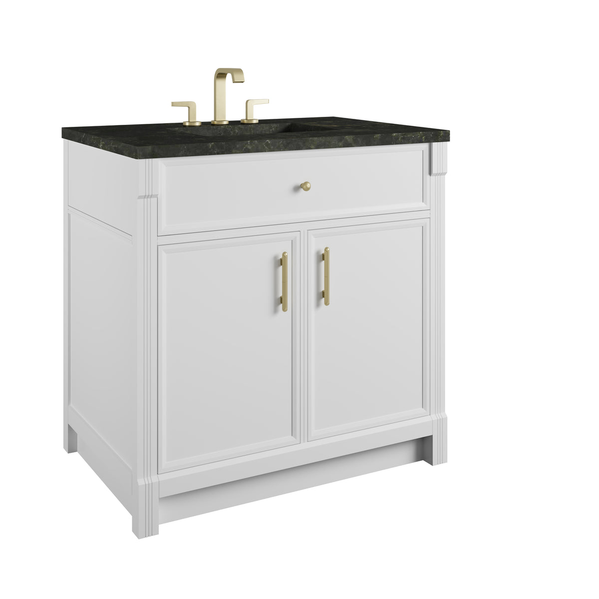 James Martin Vanities Bellshire 36" Bright White Single Vanity With 3 CM Phantome Eclos Top