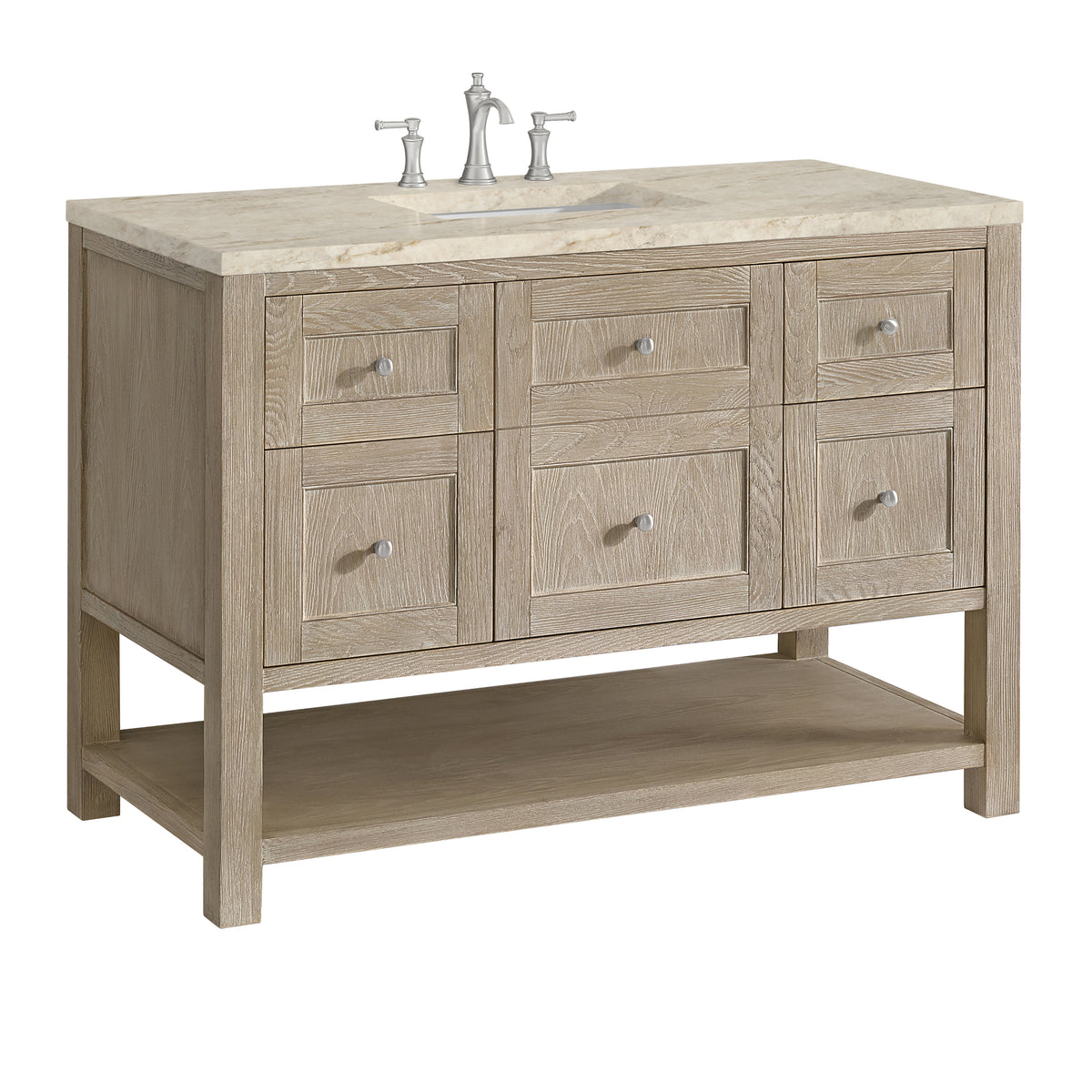 James Martin Vanities Breckenridge 48" Whitewashed Oak Single Vanity With 3cm Tajnar Eclos Top