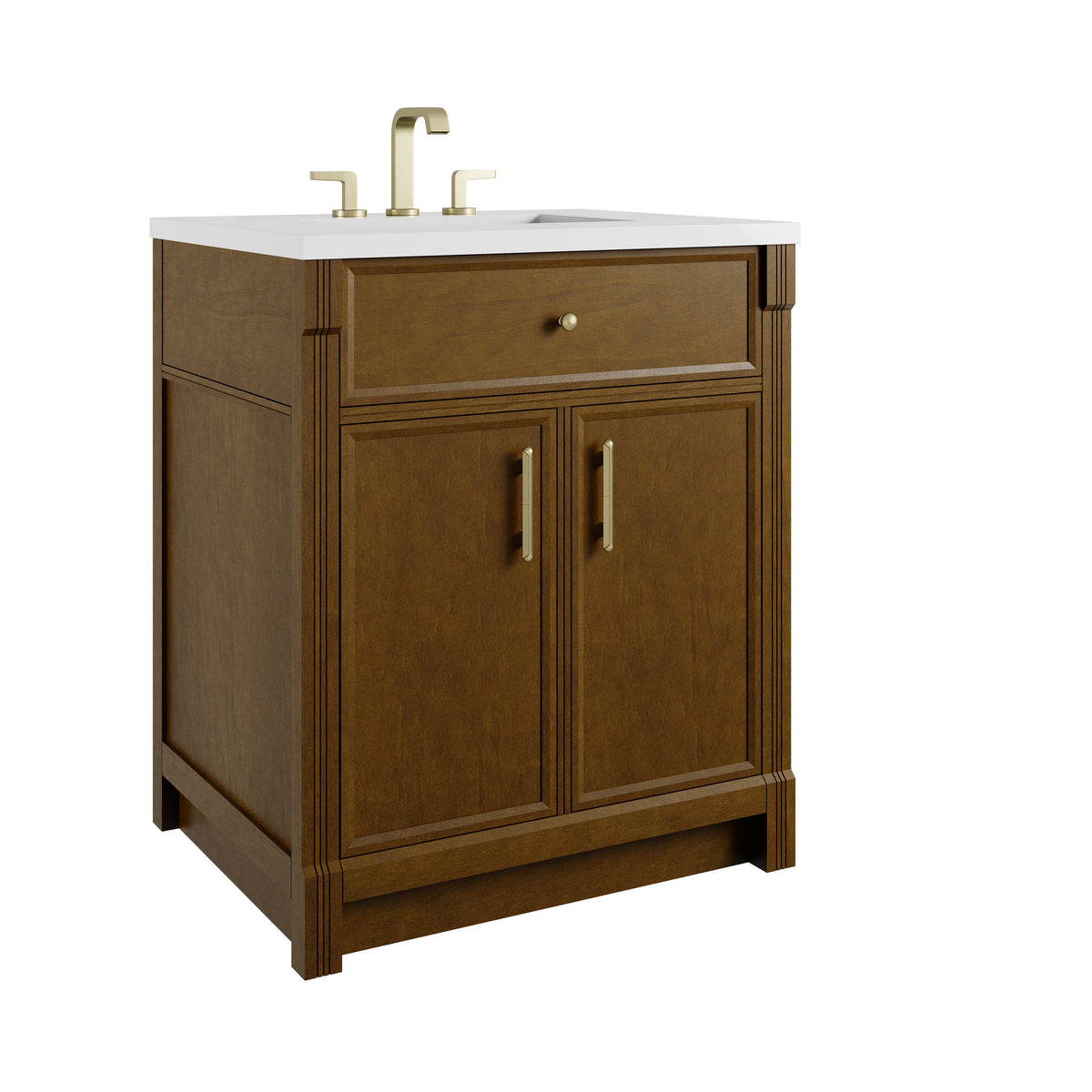 James Martin Vanities Bellshire 30" Honey Oak Single Vanity With 3 CM Carrara Marble Top