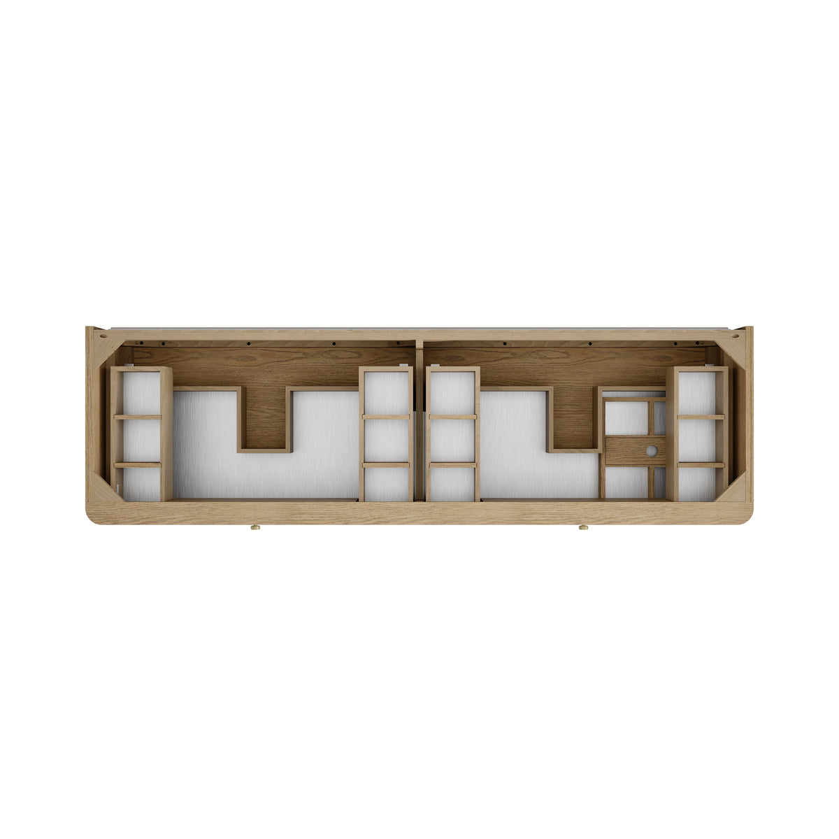 James Martin Vanities Allamari 72" Dune Mist Double Vanity With 3 CM White Zeus Silestone Top