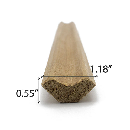 PROSAUNAS Thermo-Aspen 1" x 2" x 8' Natural Thermo-Aspen Wood SI Profile, Inside Corner Trim Cove Moulding