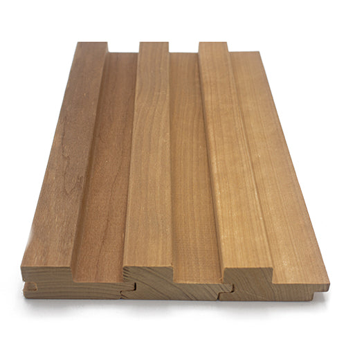 PROSAUNAS Thermo-Aspen Grace 2" x 3" x 6' Natural Aspen Wood Tongue & Groove, STS4 Profile Sauna Wall Panelling