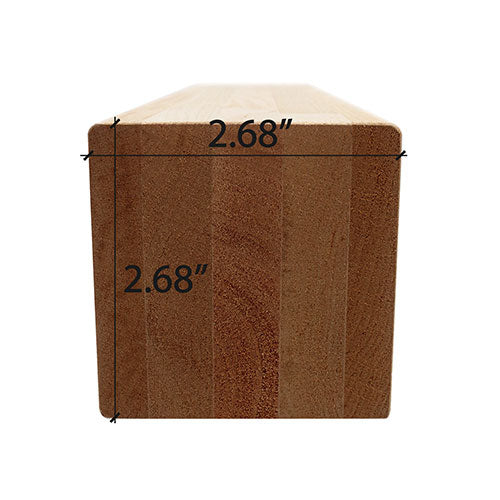 PROSAUNAS Thermo-Aspen 3" x 3" x 1' Natural Aspen Wood Smooth 4 Sides, Eased Edges, Square-Edge Hidden Profile Sauna Bench & Support Material