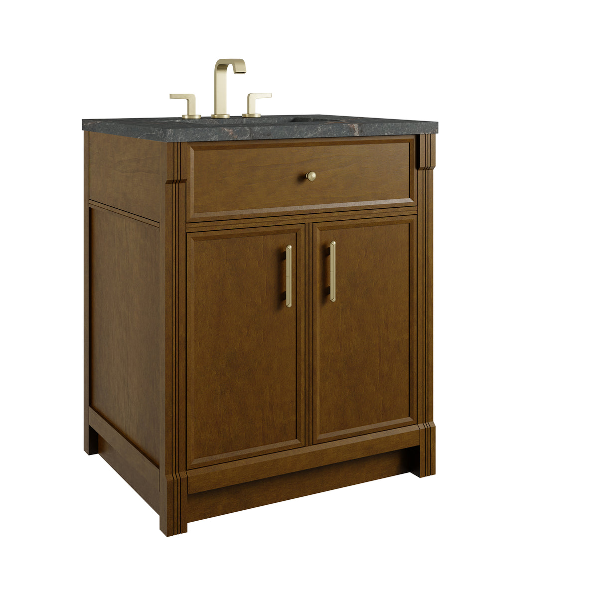 James Martin Vanities Bellshire 30" Honey Oak Single Vanity With 3 CM Parisien Bleu Silestone Top